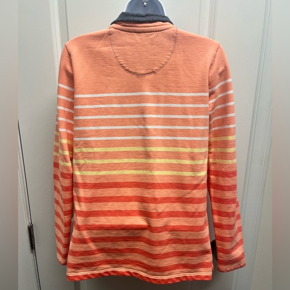 L.L Bean Cotton Rugby Striped Pullover Sweatshirt 501241 Women's Blue/Pink Small - Picture 5 of 12